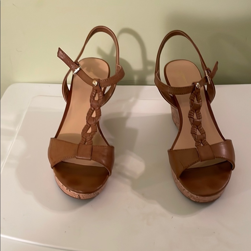 Elegant Brown Wedge Sandals